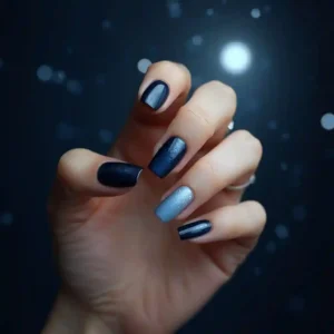 Midnight Blue Aura Nails