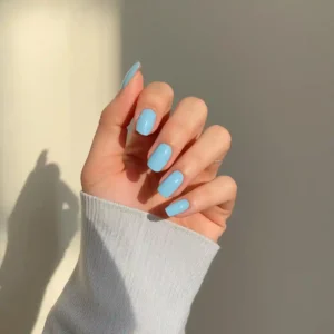Minimal Blue Aura Nails