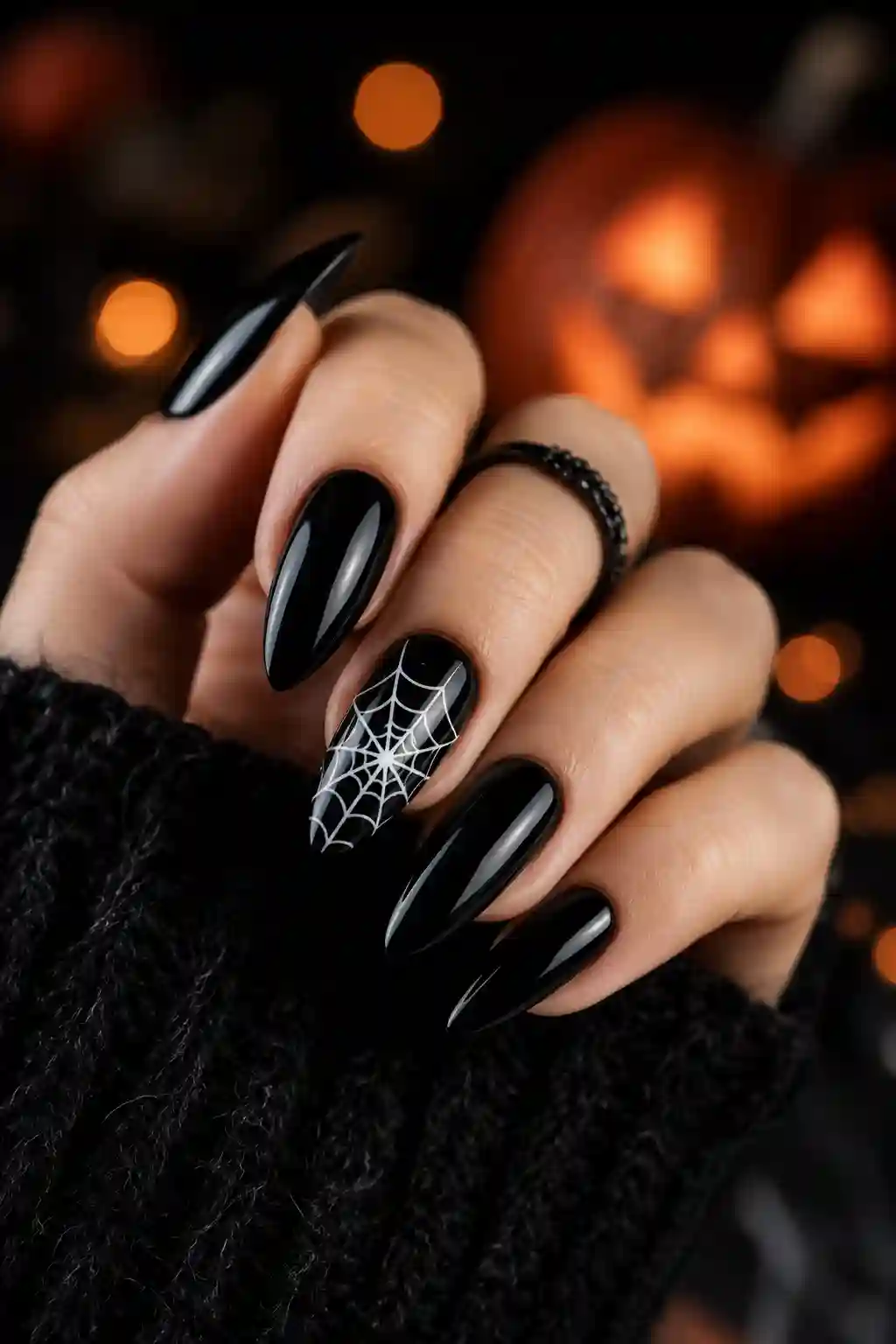 Black Halloween Nail Ideas
