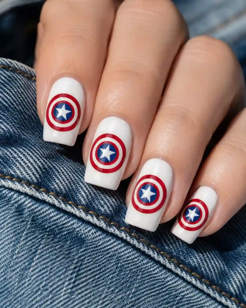 Captain America Shield Nails