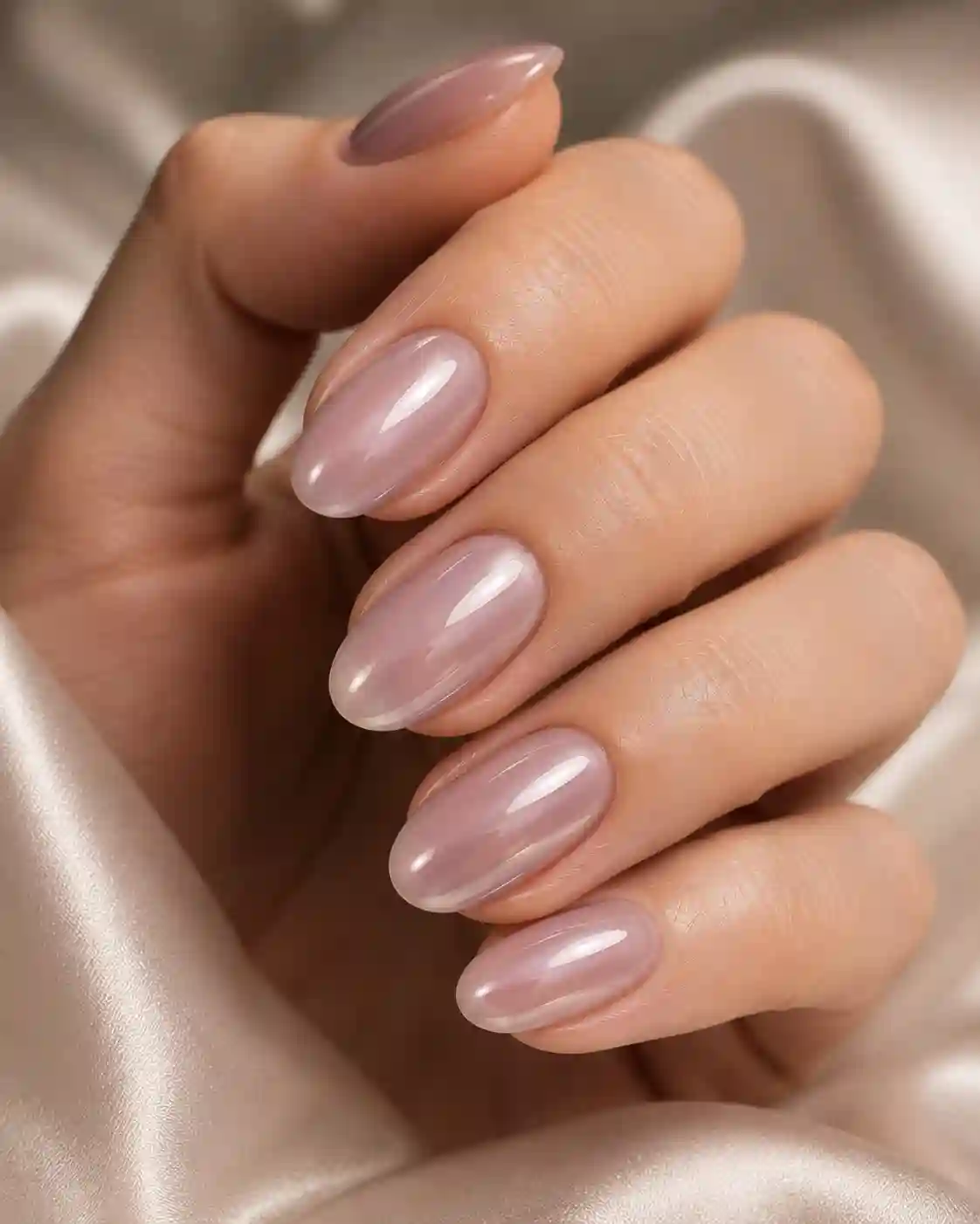 Glazed mauve milk nails
