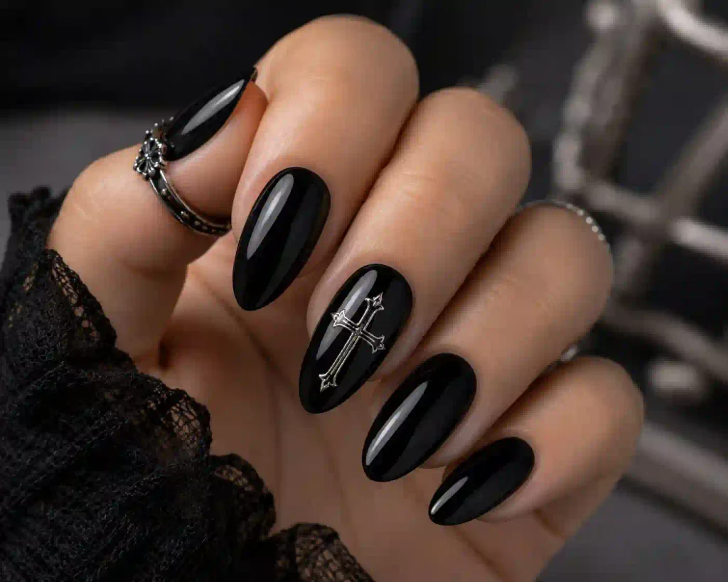 Gothic Cross Accent Nail 