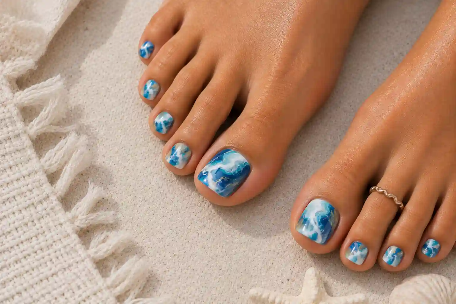 Marble Ocean Wave toe nail_1