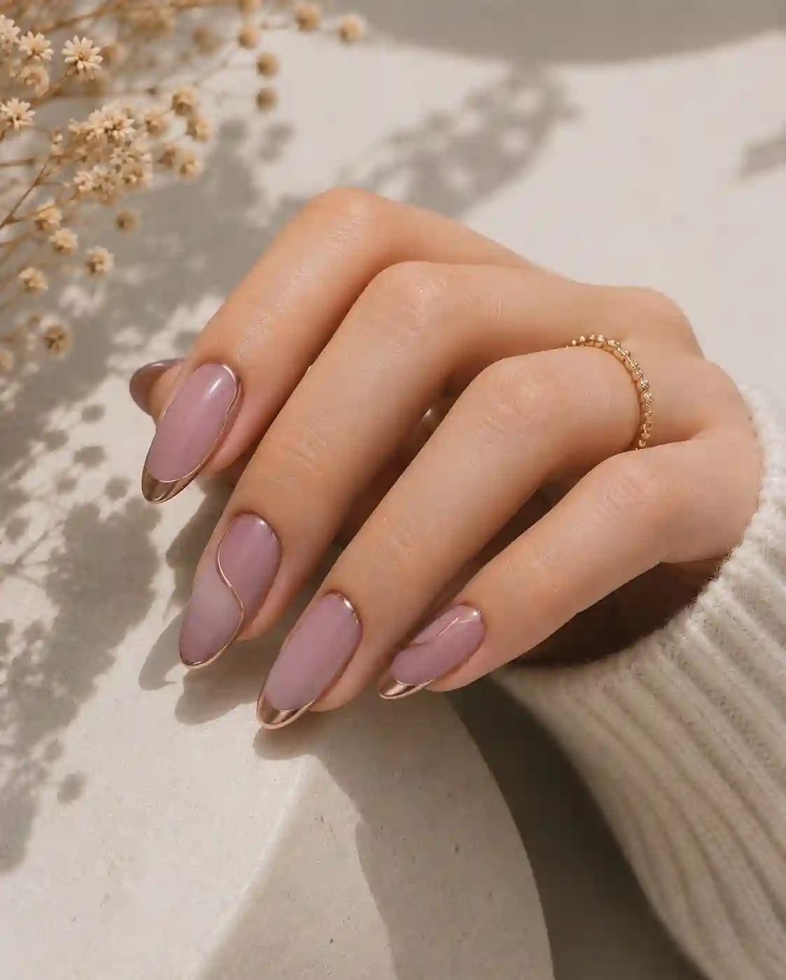 Mauve milk soap nails
