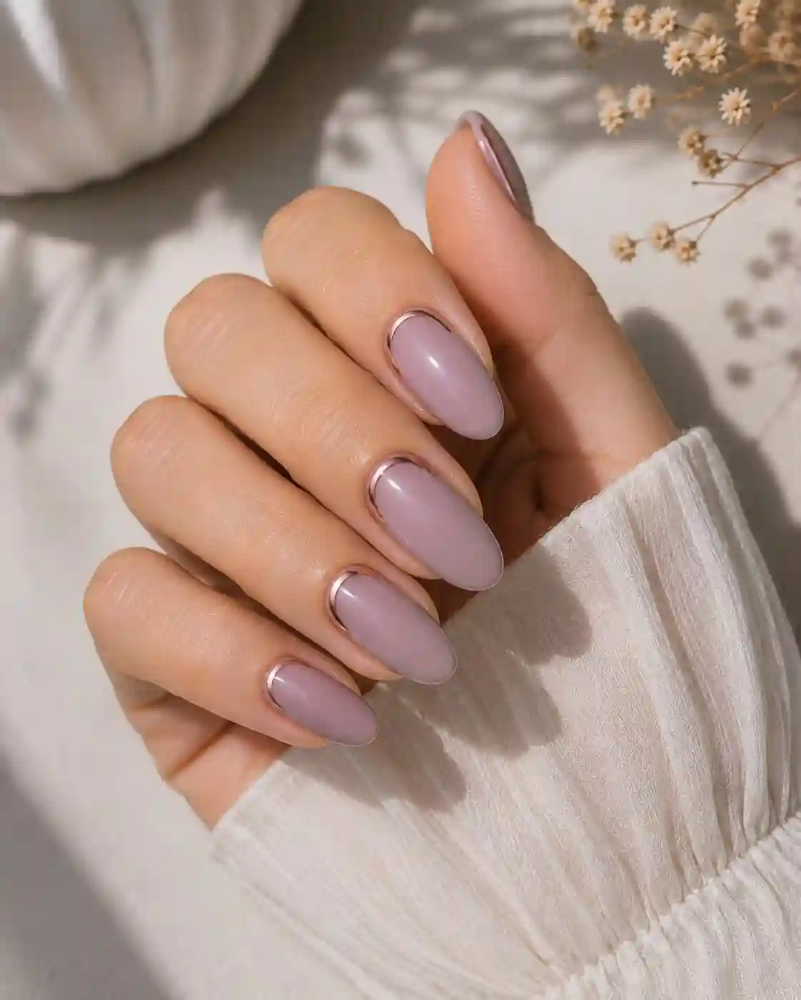 Mauve milk with pearl detailing