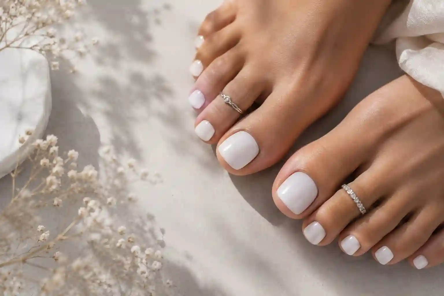 Milky White Nails