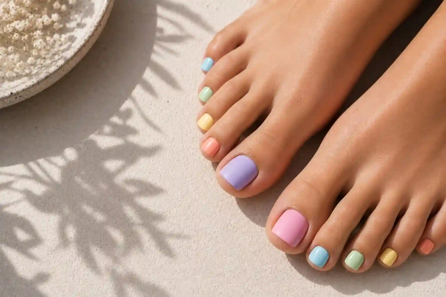 Pastel Rainbow Toes