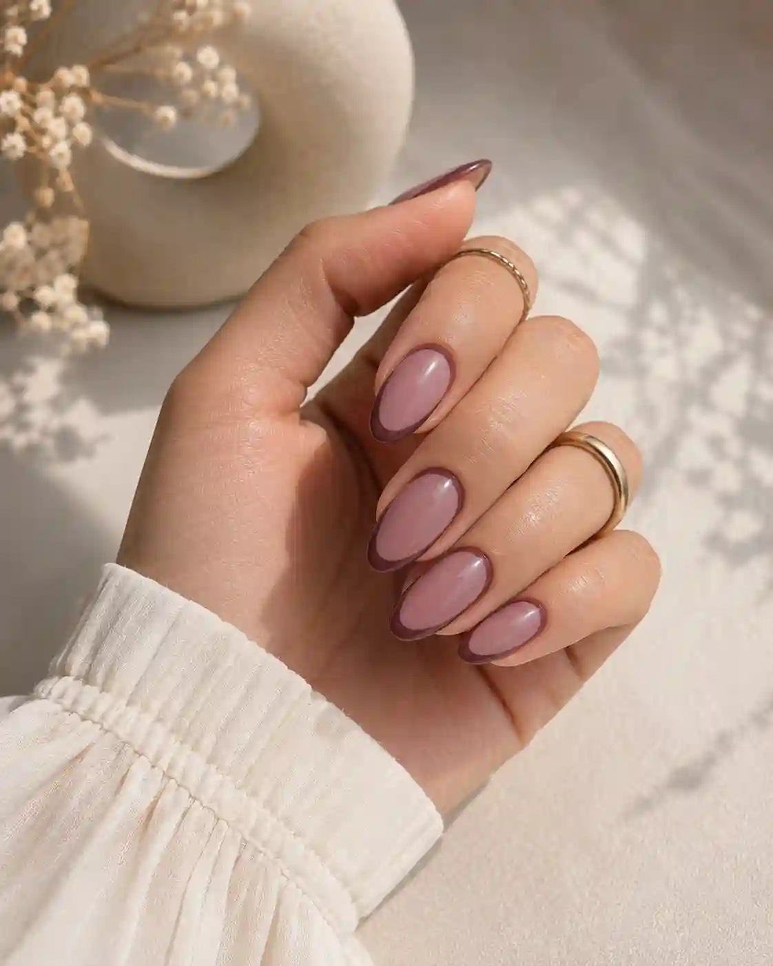 Reverse French in deep plum