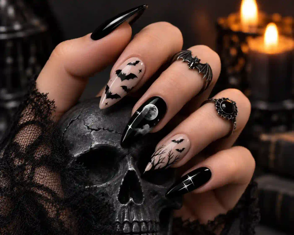 Skull Accent Nails 