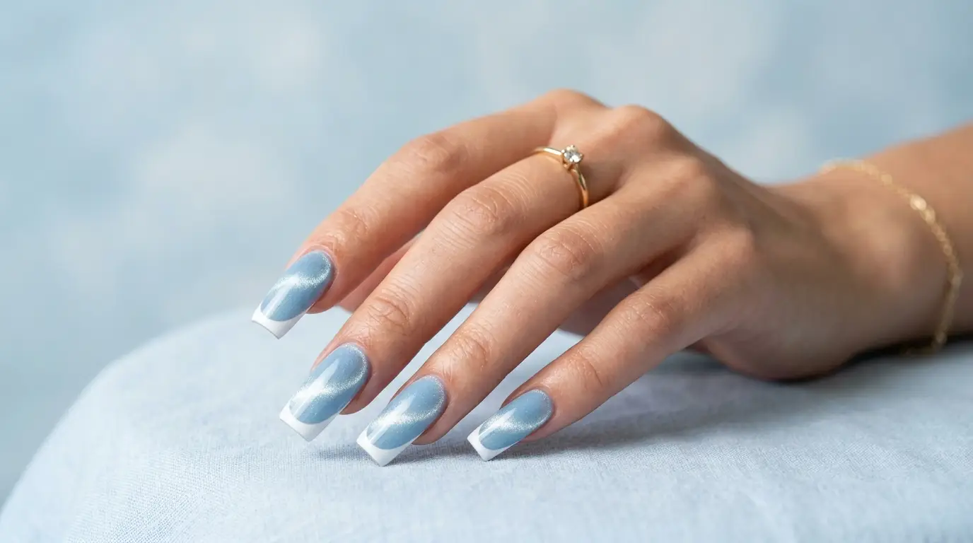 Baby Blue Cat Eye with White Tips