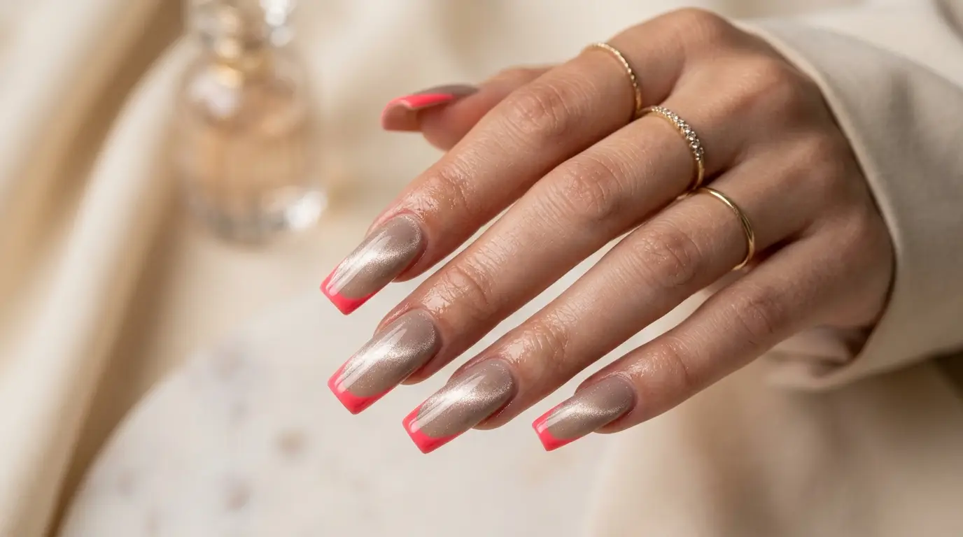 Cat Eye French with Colored Tip