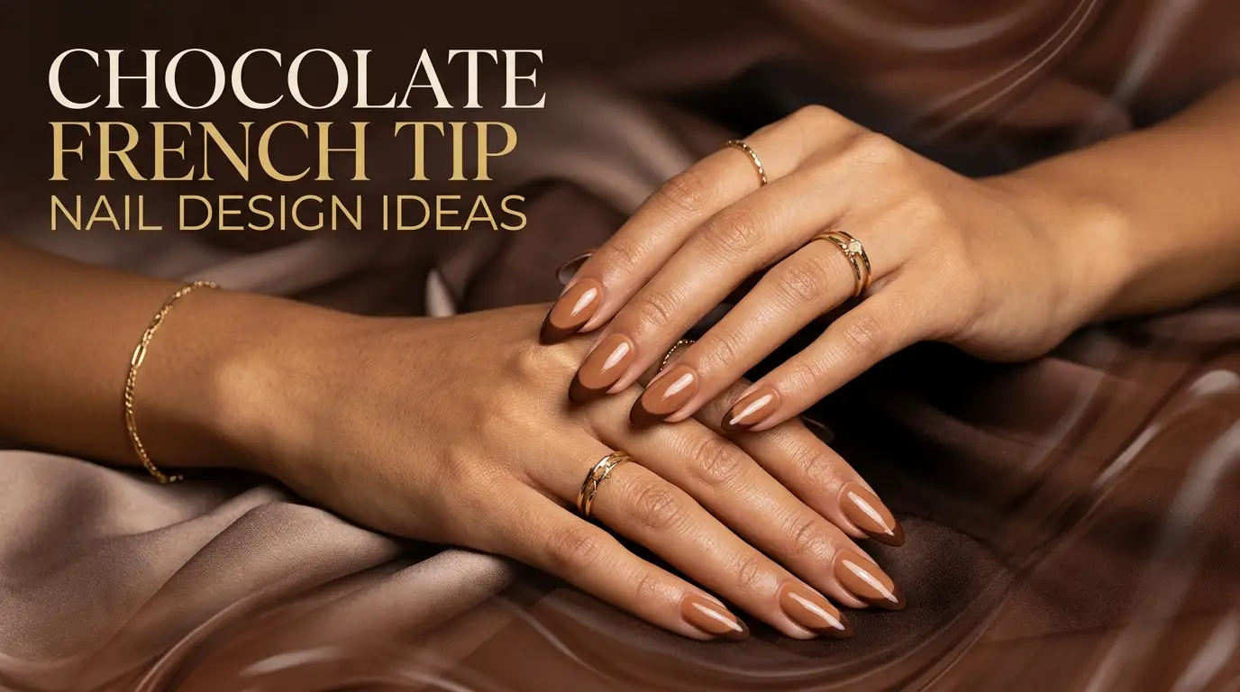Chocolate French Tip Nail Design