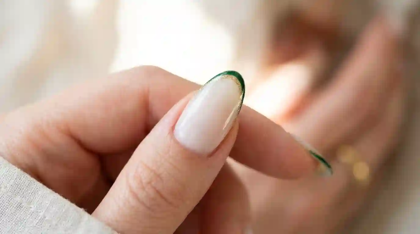 Milky Base with Micro Gold Green Tip