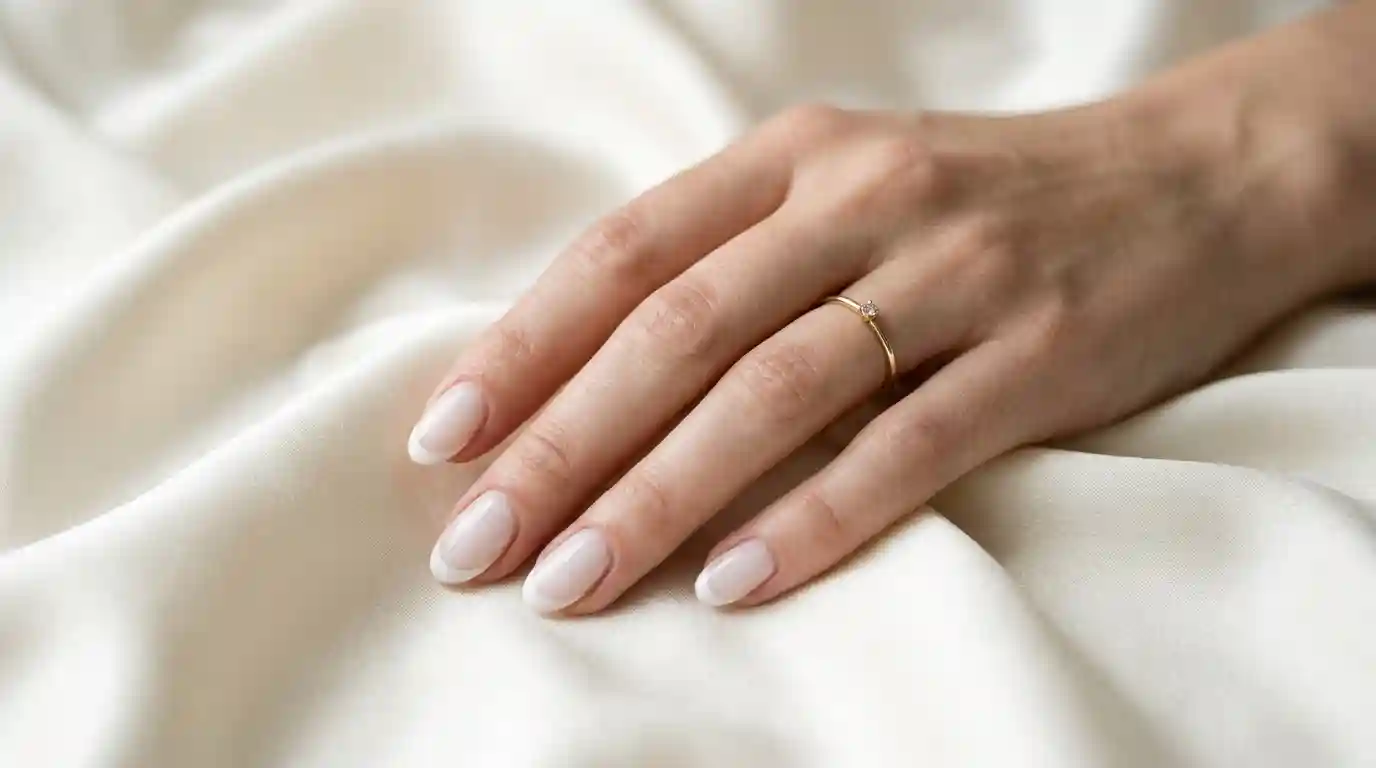 Milky White French Nails