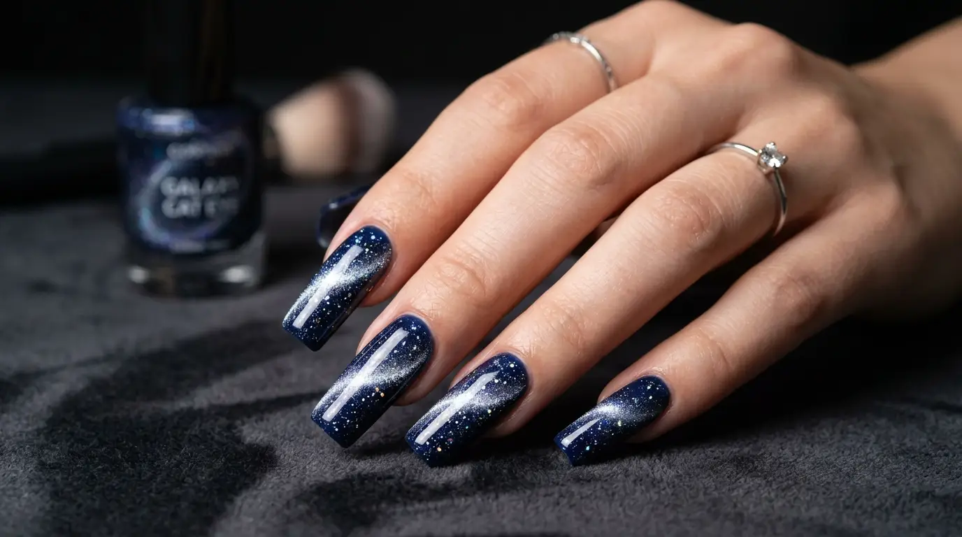Navy Blue Galaxy Cat Eye