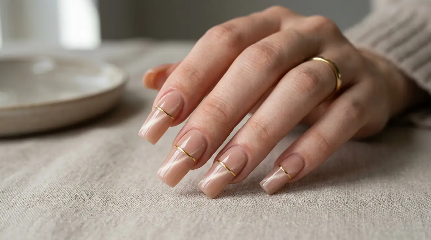 Nude Cat Eye with Single Line Design