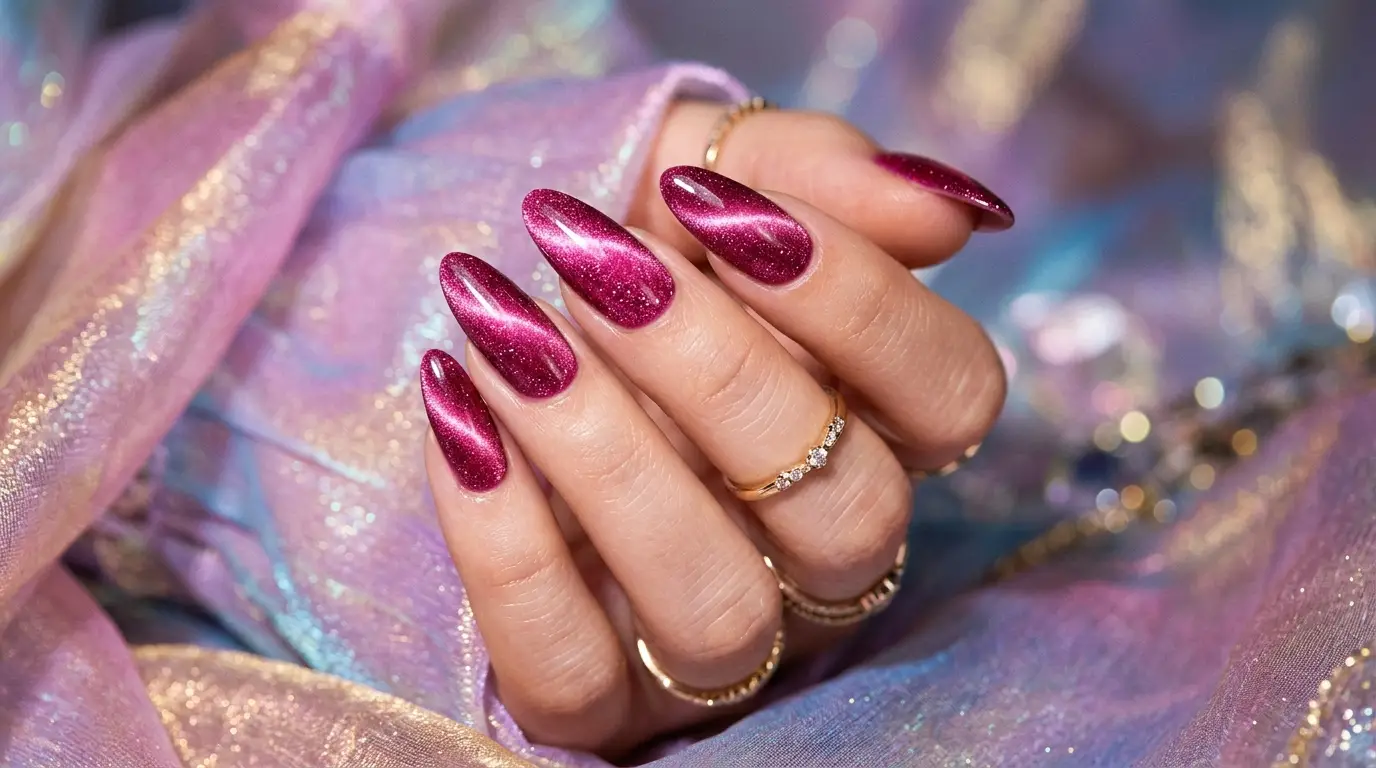 Pink Cat Eye Nail Design Ideas