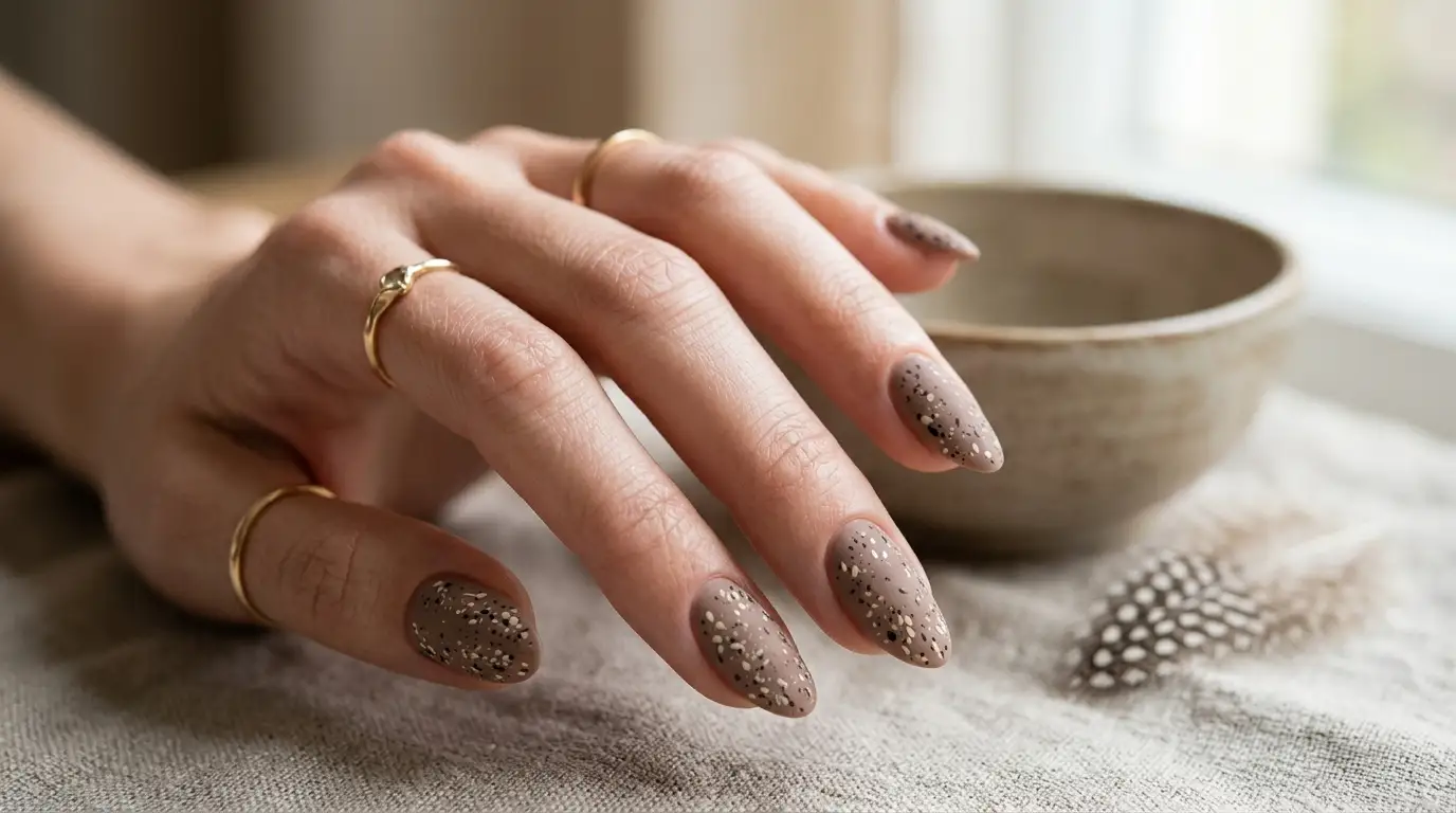 Quail Feather Fleck Nails