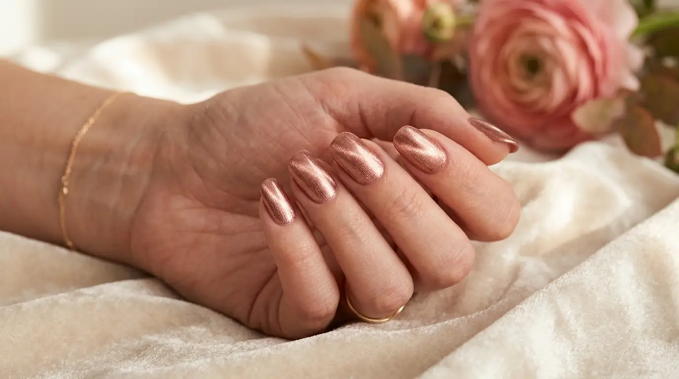 Rose Gold Cat Eye Nails