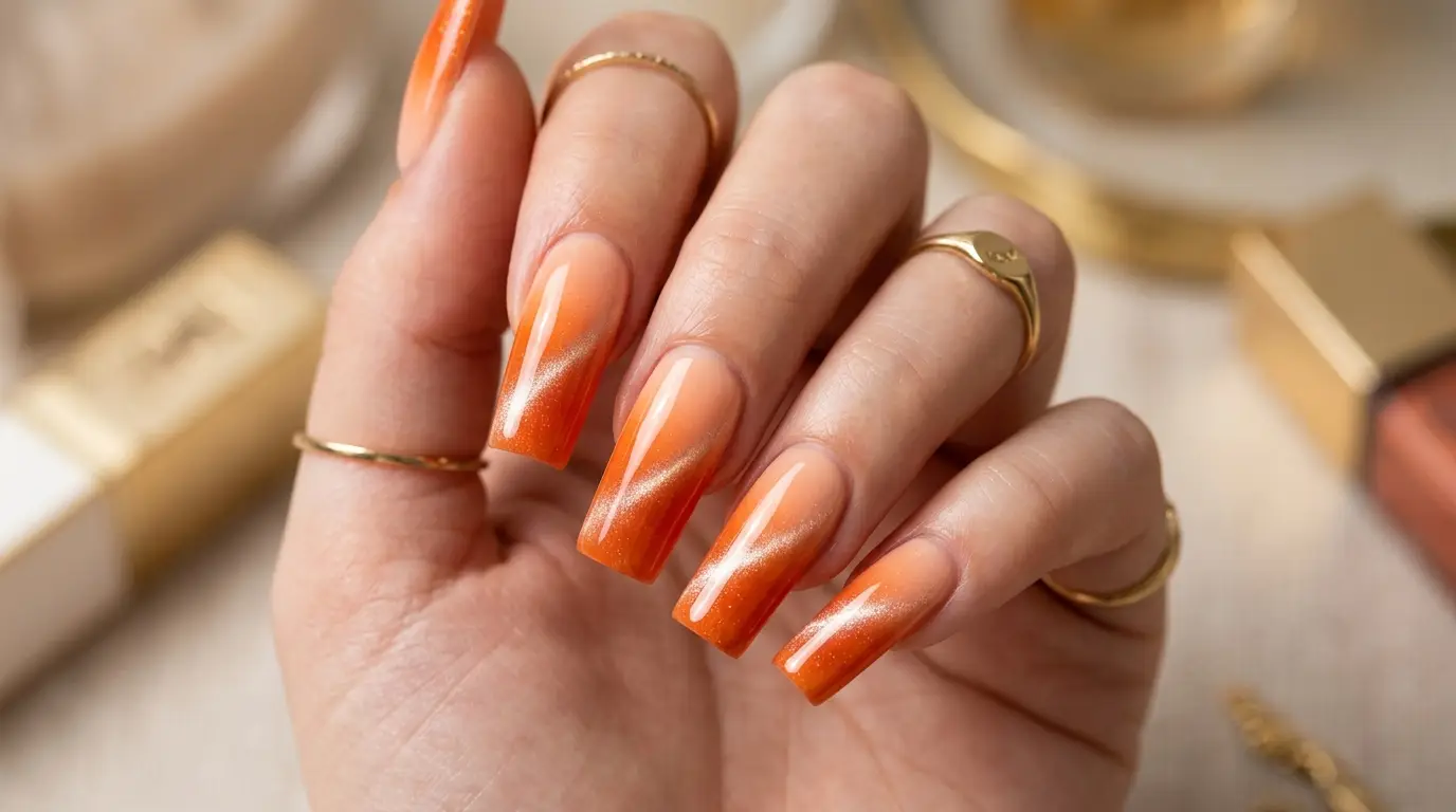 Sunset Orange Ombre Cat Eye