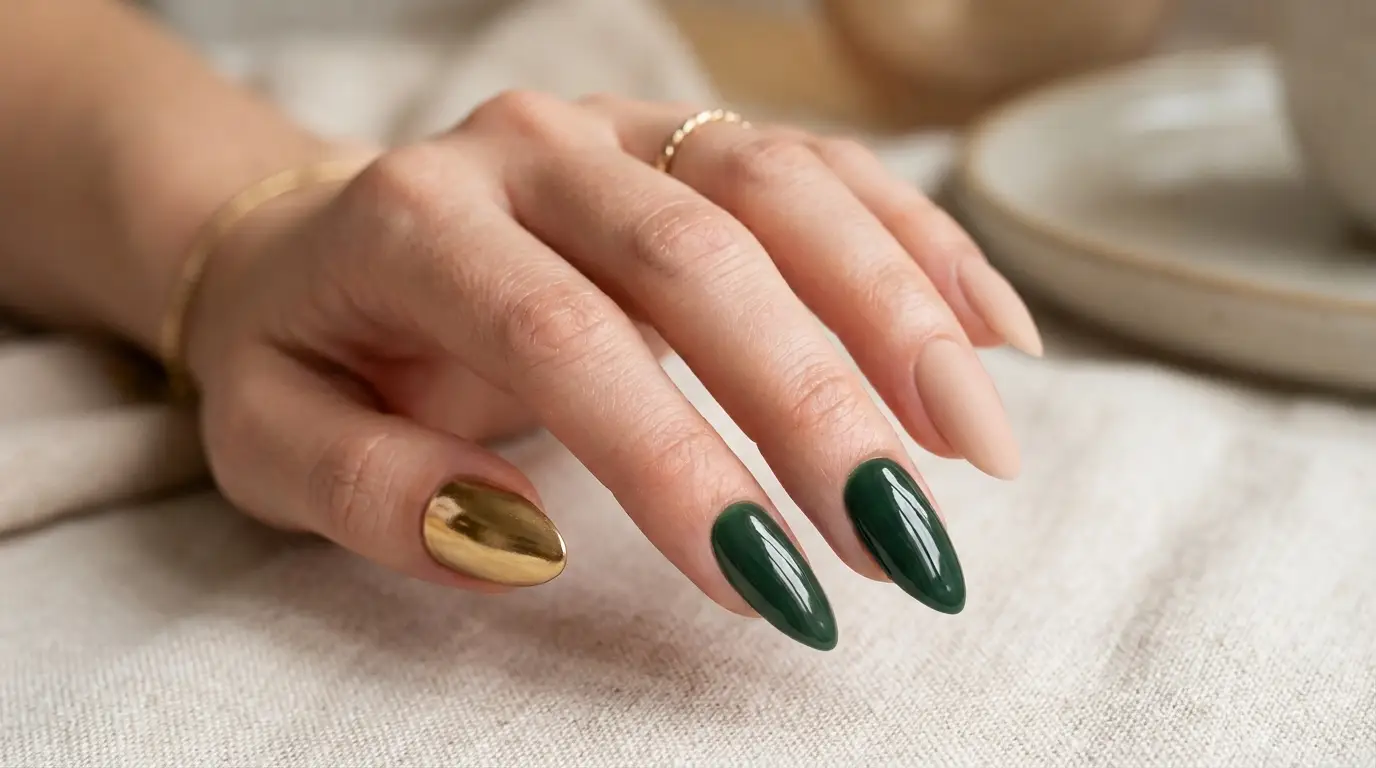 Two-Tone Skittle Set Green, Nude, and Gold