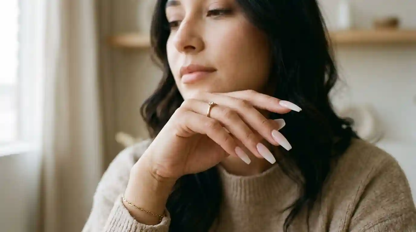 milky french ombre coffin nails