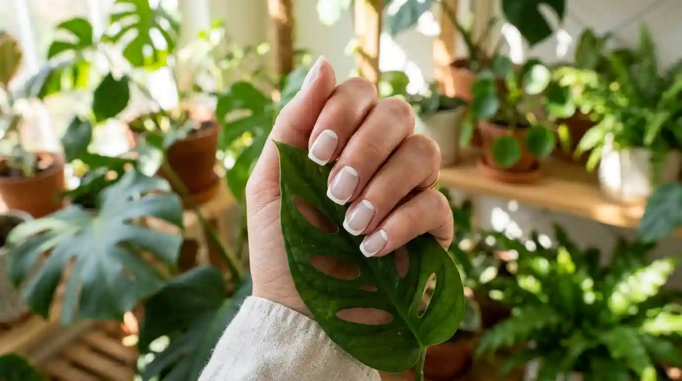 reverse milky french cuff nails