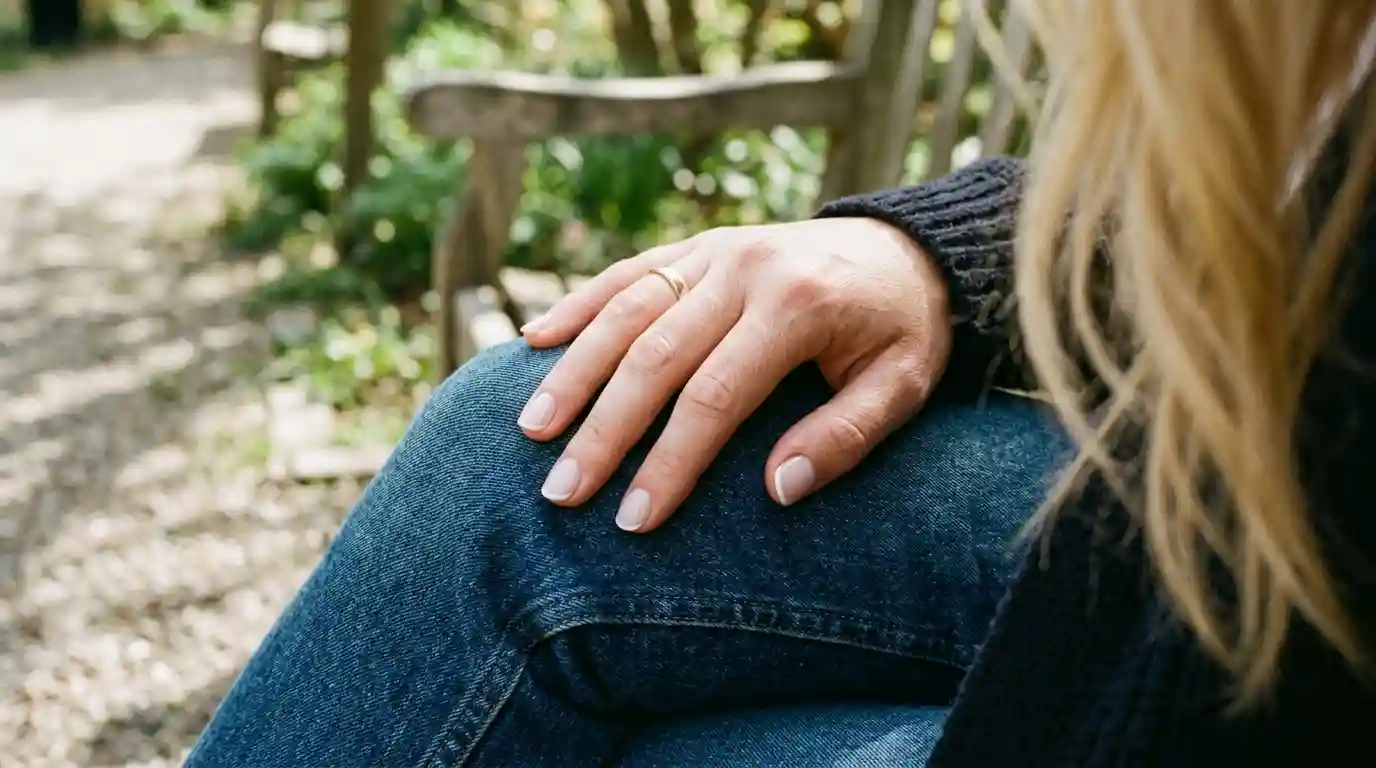 short round milky french tip nails