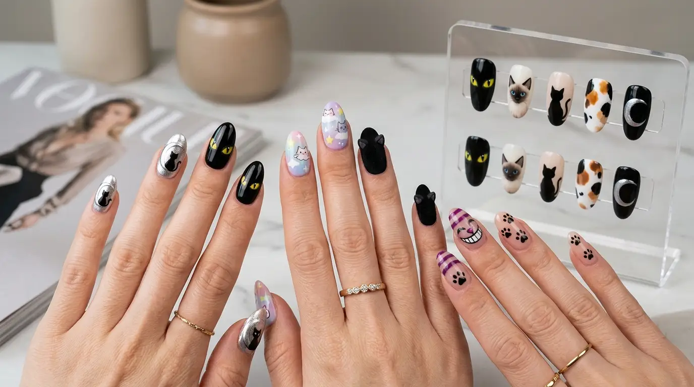 Black Cat Nails 20 Design