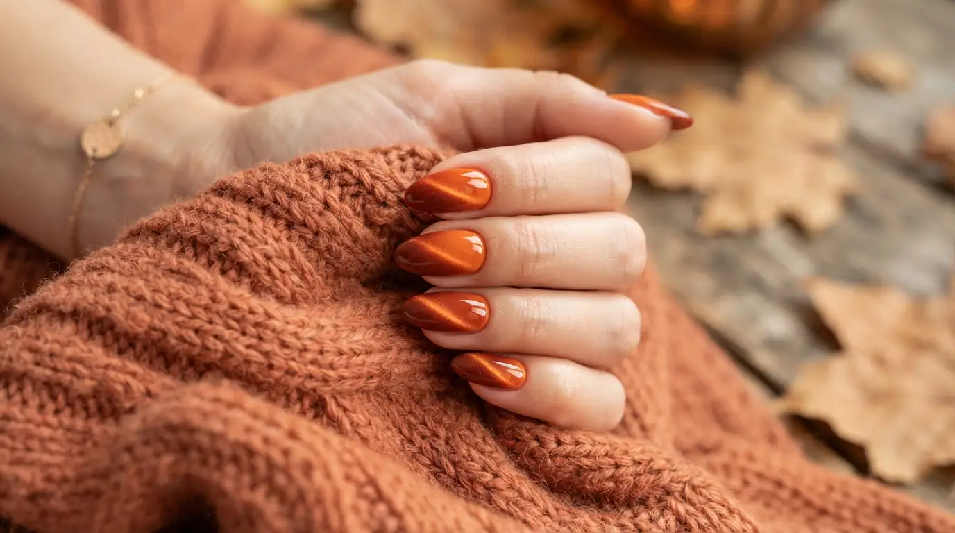 Burnt Orange to Rust Autumn Cat Eye Ombre