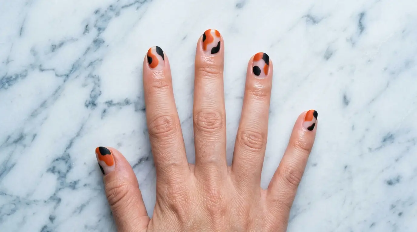 Calico Negative Space Cutout Nails