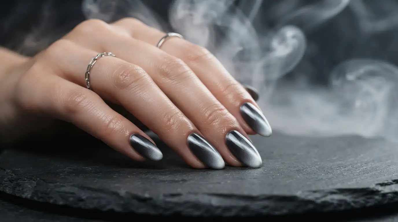 Charcoal to Silver Smoke Cat Eye Ombre