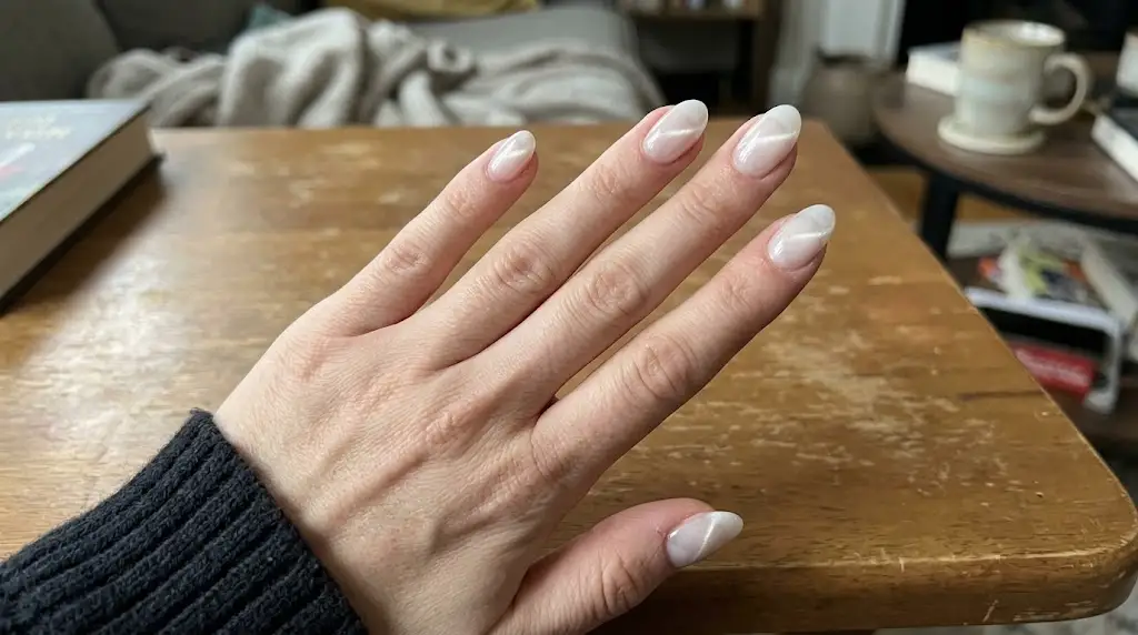 Jelly Glass White Oval Nails