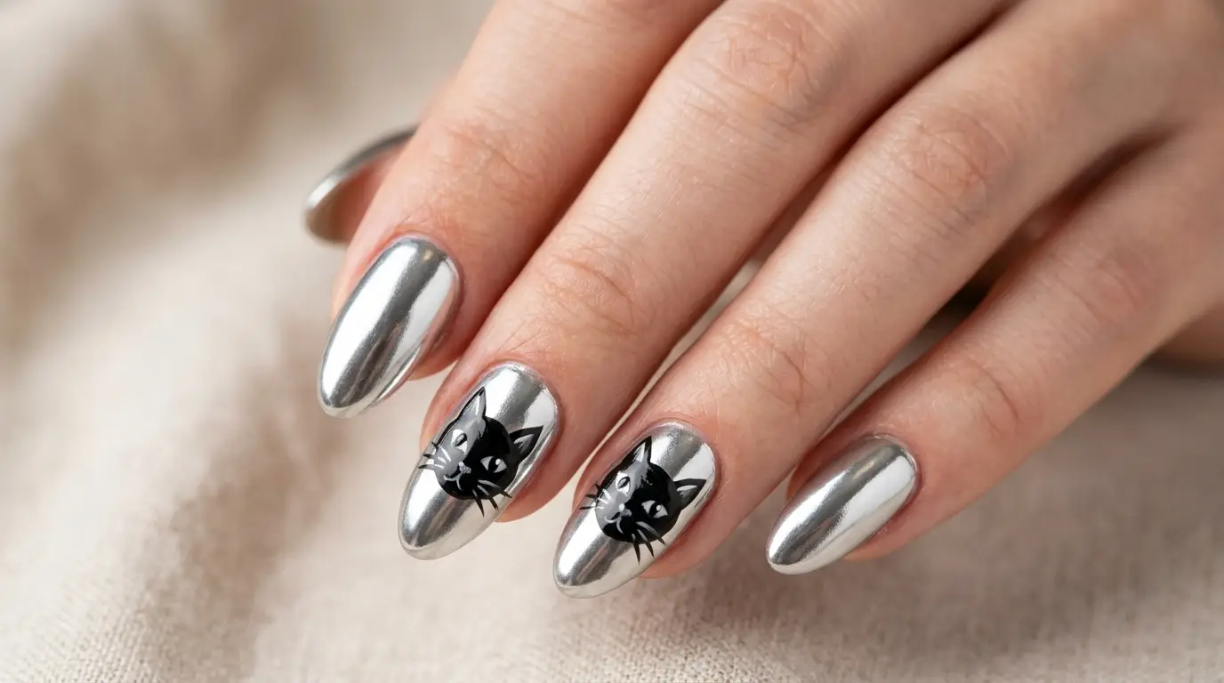 Mirror Chrome Cat Faces
