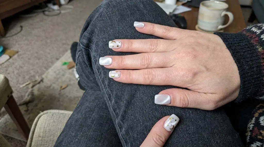Moon and Star Night Sky Nails