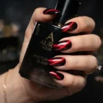 Red and Black Cat Eye Nail Design Ideas