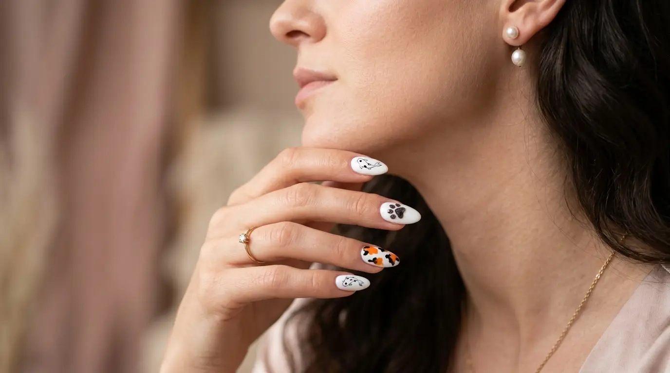 Tiny Fish and Paw Sticker Nails