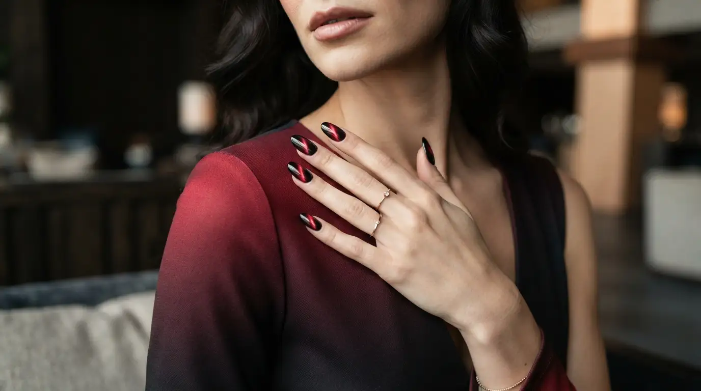 cat eye ombre nails